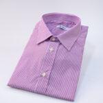 Camicia Uomo Glicine a Righe Bianche – Colletto Italiano