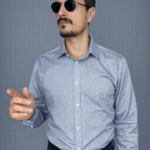 Camicia Uomo Azzurro jeans - Colletto Italiano