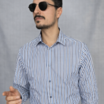 Camicia Uomo Azzurra a Doppia Riga Blu – Colletto Italiano
