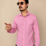 Camicia Rosa Deciso in Puro Lino – Collo Semiaperto Francese