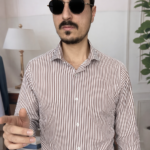 Camicia Uomo Stiro Facile Riga Marrone – Colletto Francese